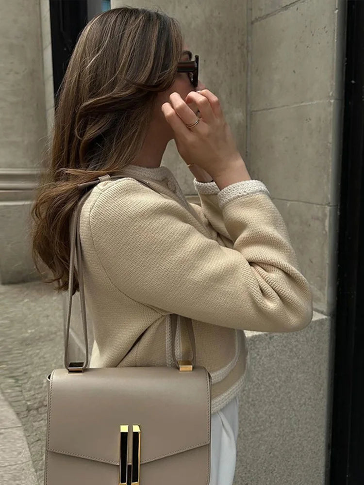 Shearling-Trimmed Cropped Jacket | Neutral Luxe | Cozy & Chic