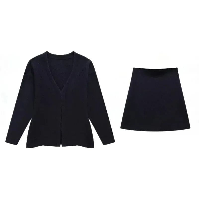 Minimalist Zip-Up Blazer & Skirt Set | Sleek & Chic | Effortless Power Dressing