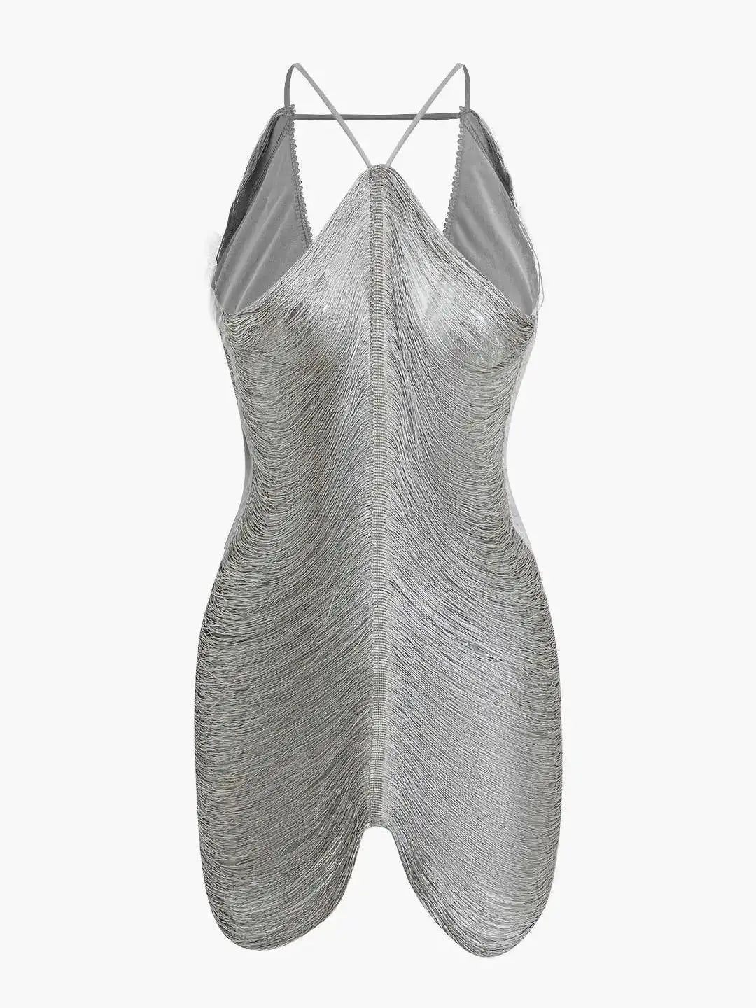 Metallic Halter Mini Dress | Luxe & Dazzling | Draped Silhouette