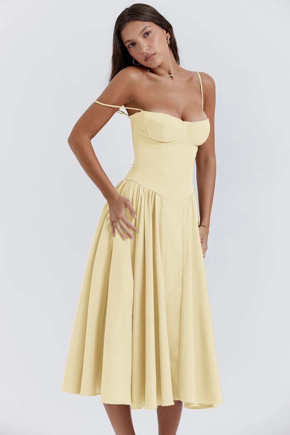 Strapless Midi Dress | Elegant | A-Line Silhouette