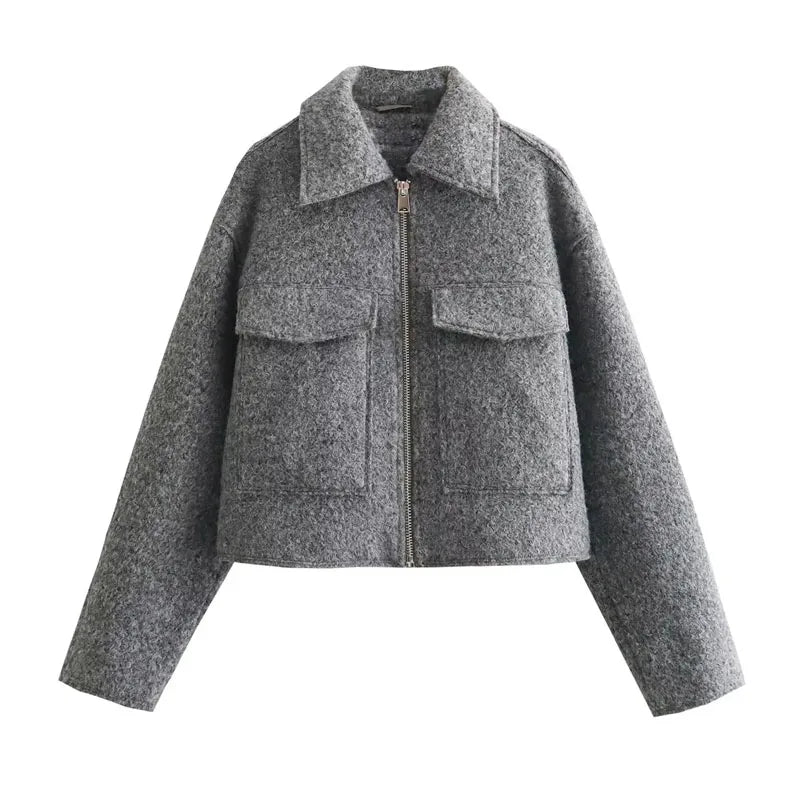 Cropped Wool-Blend Jacket | Structured & Timeless | Effortless Elegance