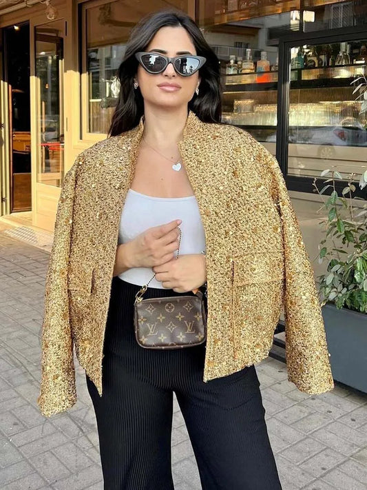 Sequin Bomber Jacket | Luxe Statement | Effortless Glam