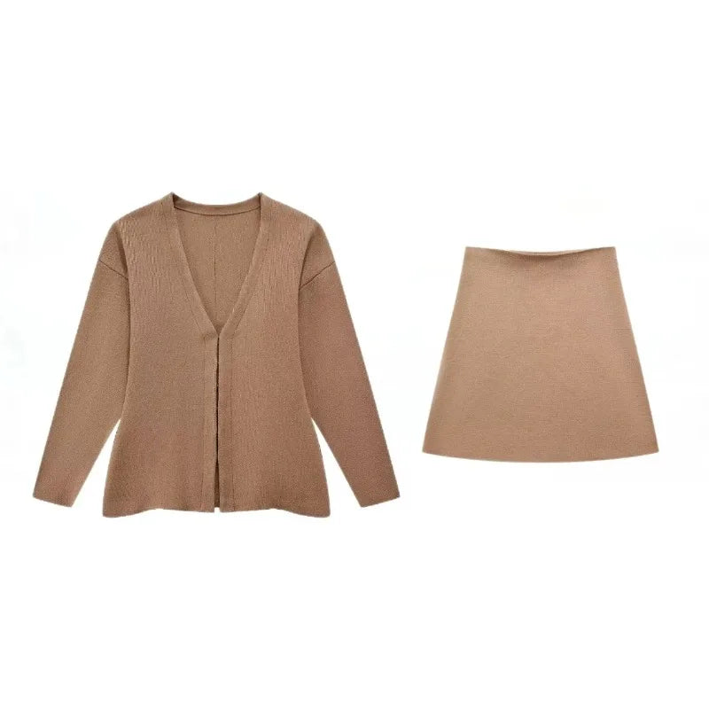 Minimalist Zip-Up Blazer & Skirt Set | Sleek & Chic | Effortless Power Dressing