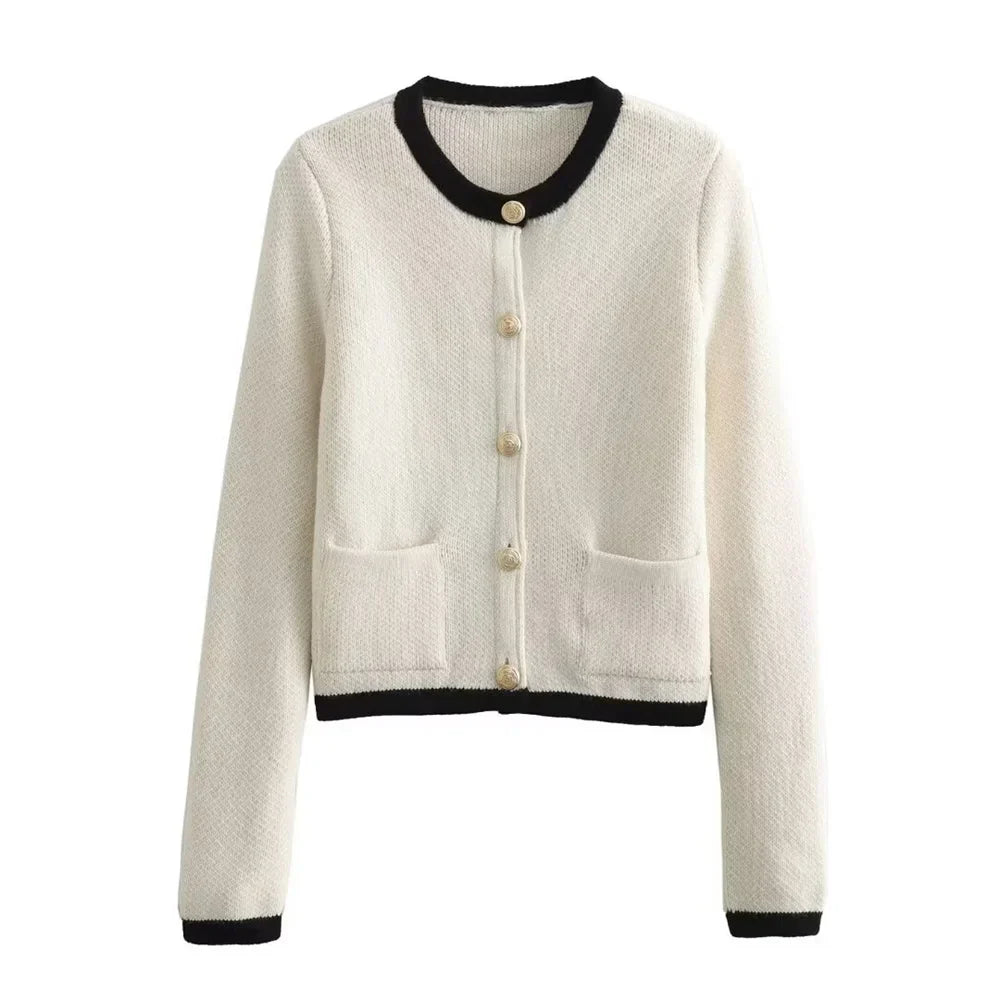 Chic Tweed Cardigan | Parisian Elegance | Gold Button Detail