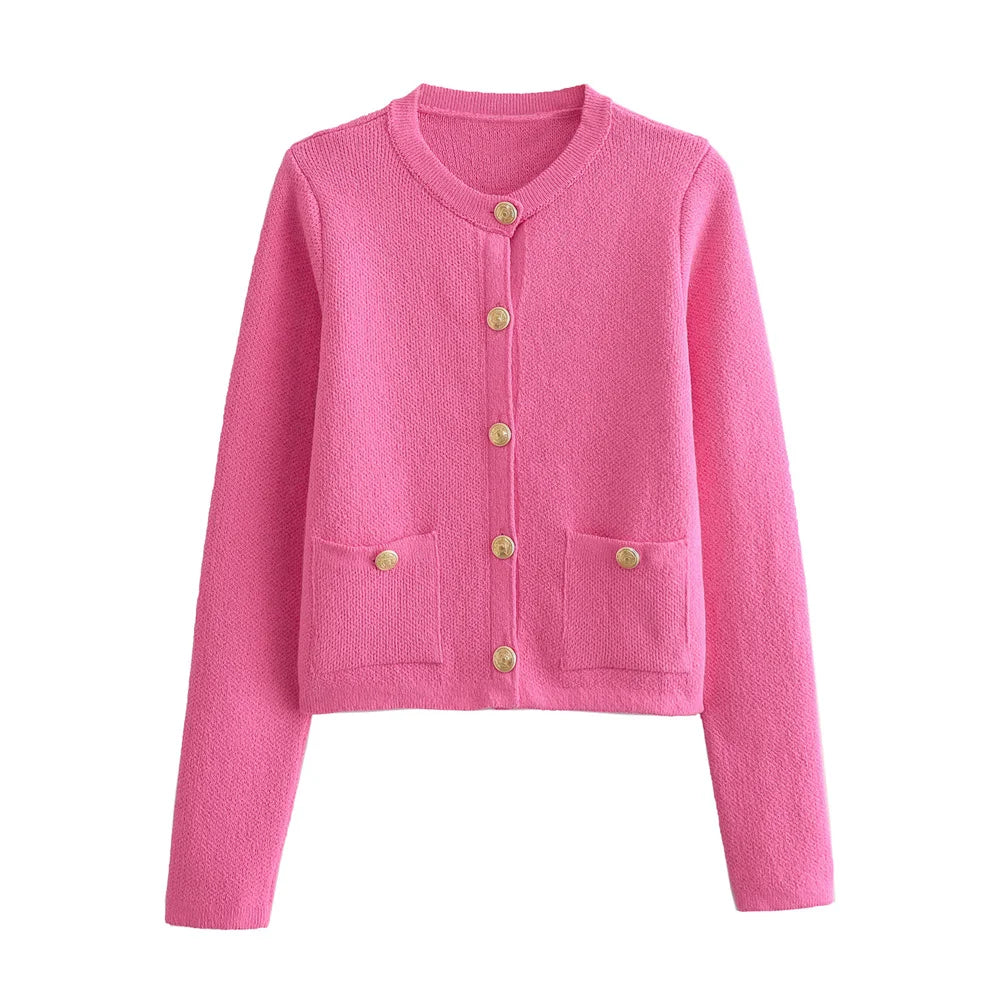 Chic Tweed Cardigan | Parisian Elegance | Gold Button Detail