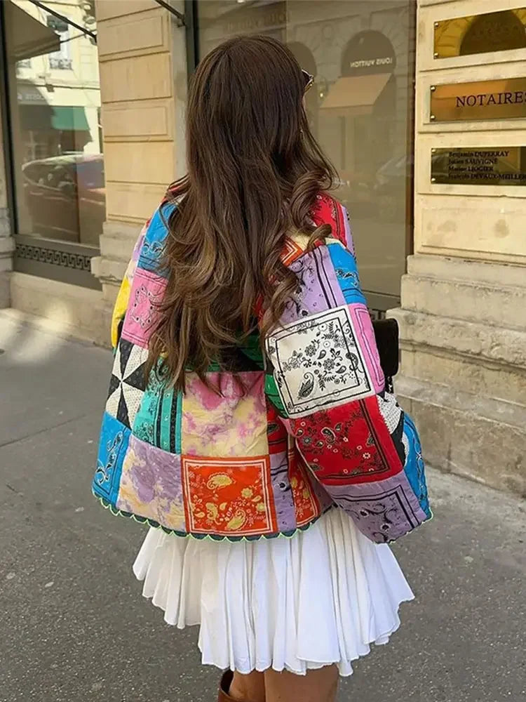 Patchwork Quilted Jacket | Boho-Chic | Colorful Statement Layer