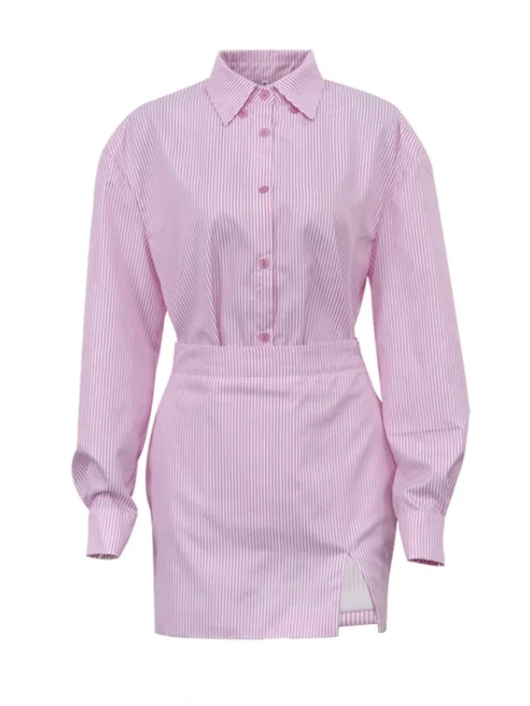 Striped Shirt Mini Dress | Button-Up | Chic & Tailored