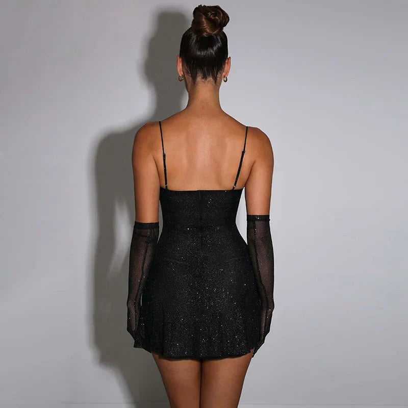 Lace Mini Dress | Polyester | Strapless with Sweetheart Neckline