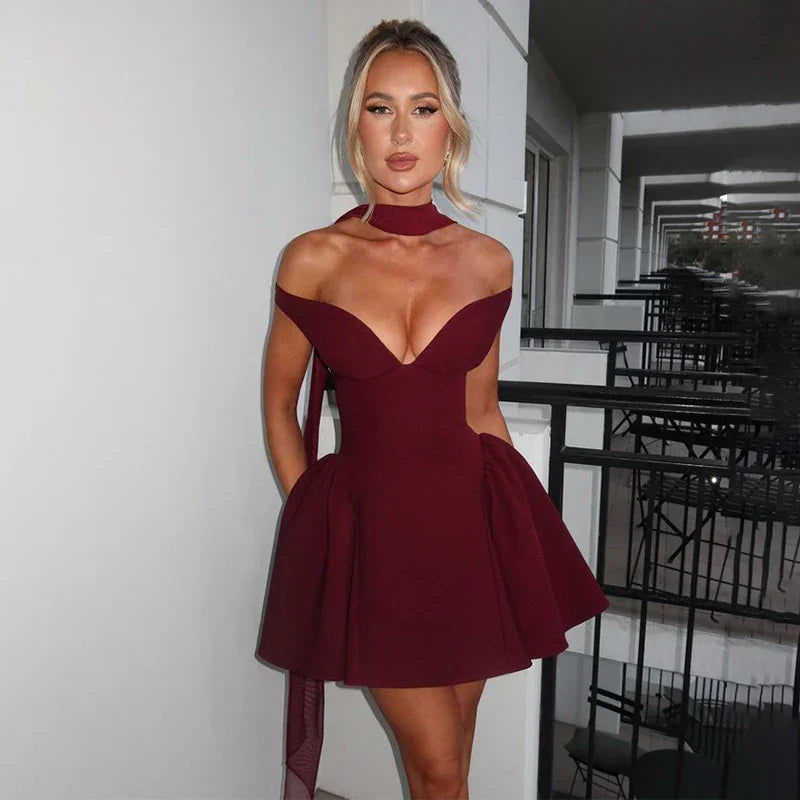 Off-Shoulder Mini Dress | Fit & Flare | Romantic Elegance