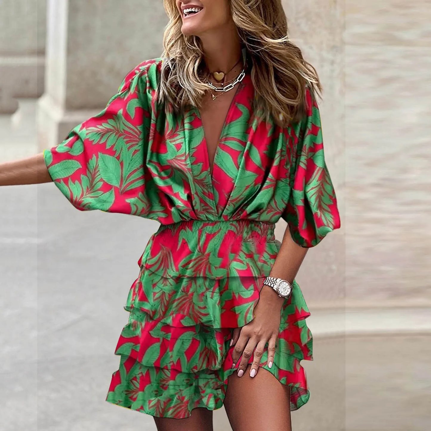 Tropical Print Mini Dress | Flowy & Lightweight | Perfect for Summer