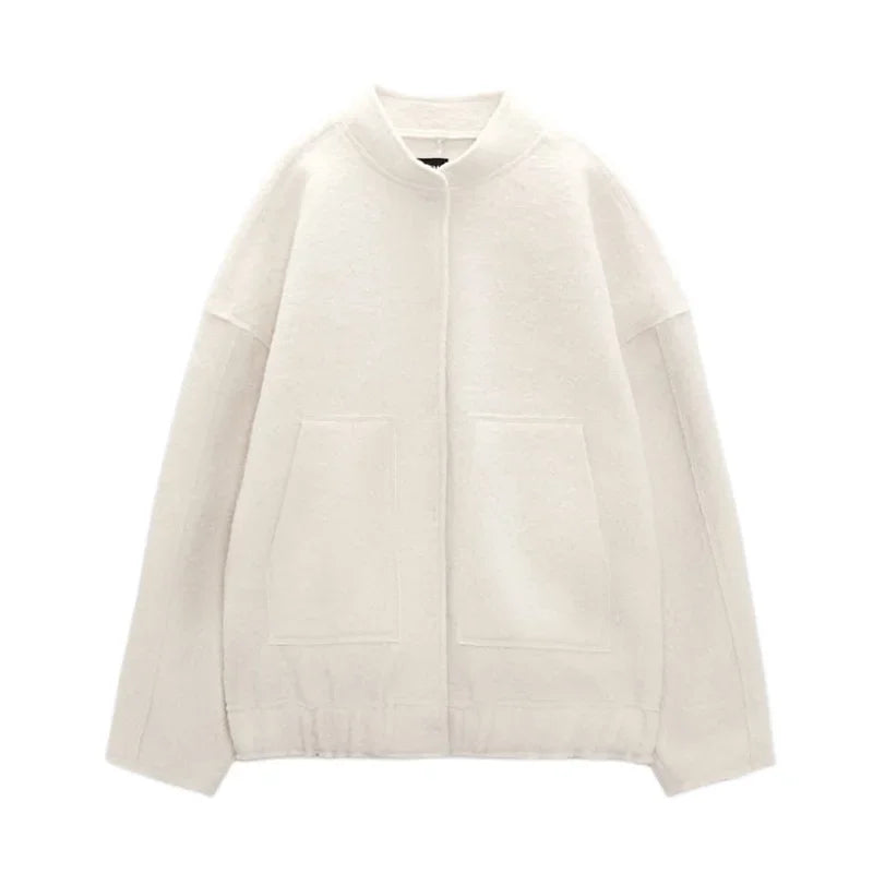 Oversized Wool Bomber Jacket | Luxe & Cozy | Vibrant Color Options