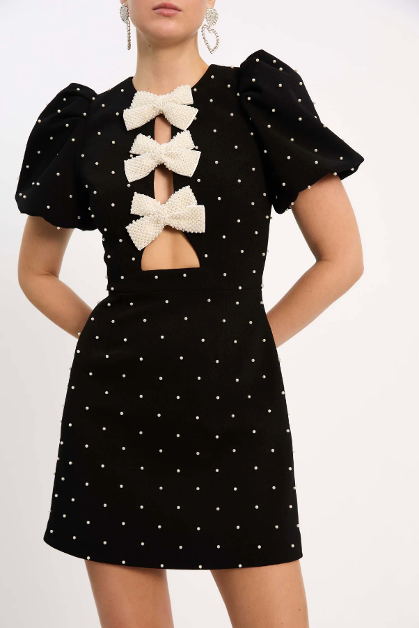 Polka Dot Mini Dress | Playful & Chic | Statement Bow Detail