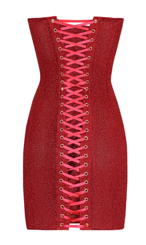 Women's Strapless Glitter Mini Dress | Glamorous & Flirty | Bodycon Fit
