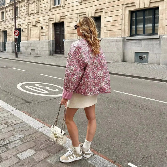 Floral Quilted Jacket | Vintage-Inspired | Cozy & Chic