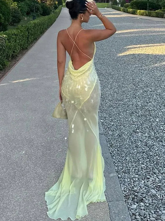 Chiffon Maxi Dress | Elegant | Embellished Evening Gown