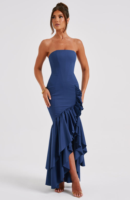 Strapless Ruffle Maxi Dress | Elegant & Sophisticated | Formal Evening Wear