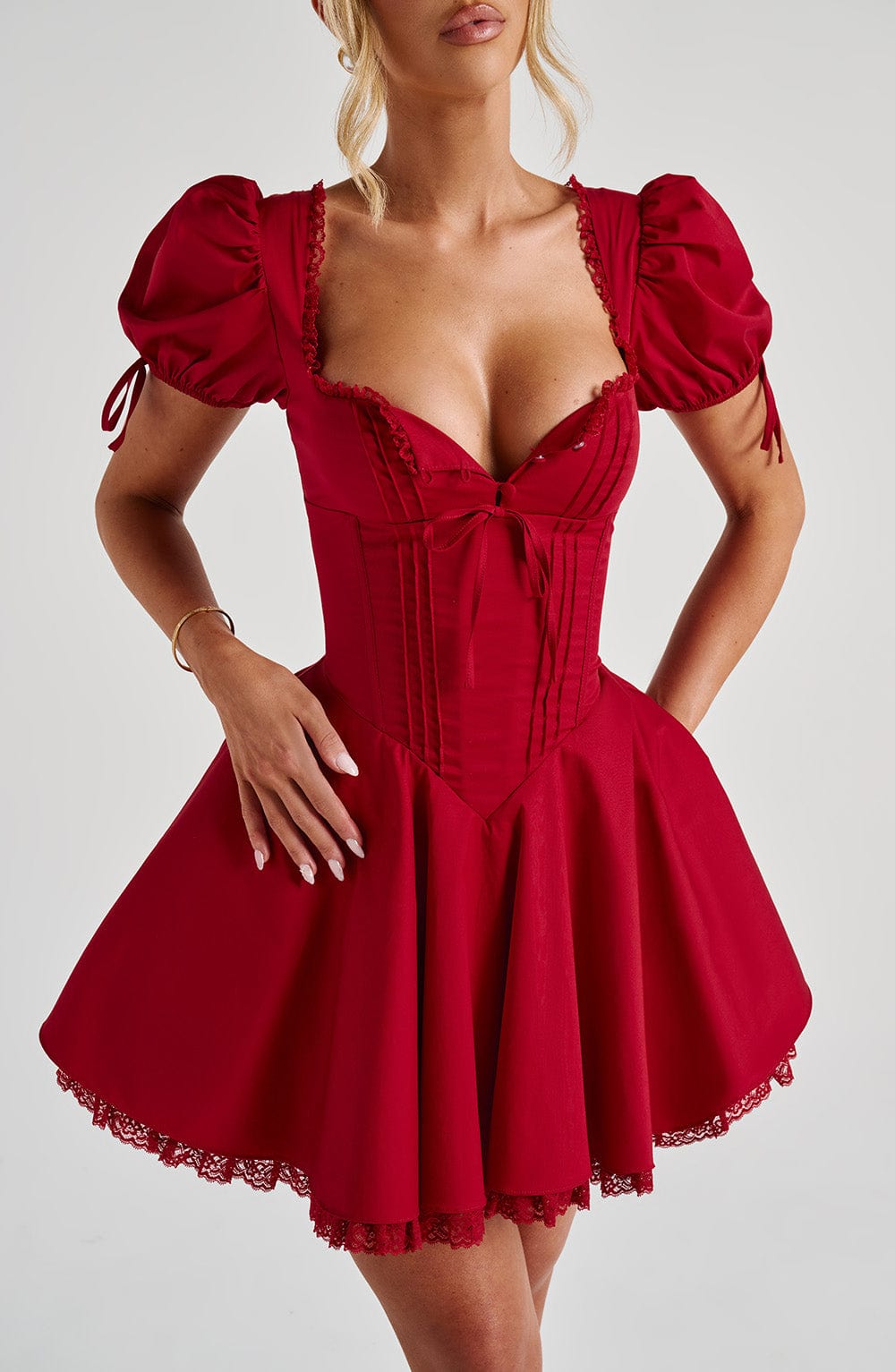 Puff Sleeve Corset Mini Dress | Elegant & Flowy | Romantic Statement
