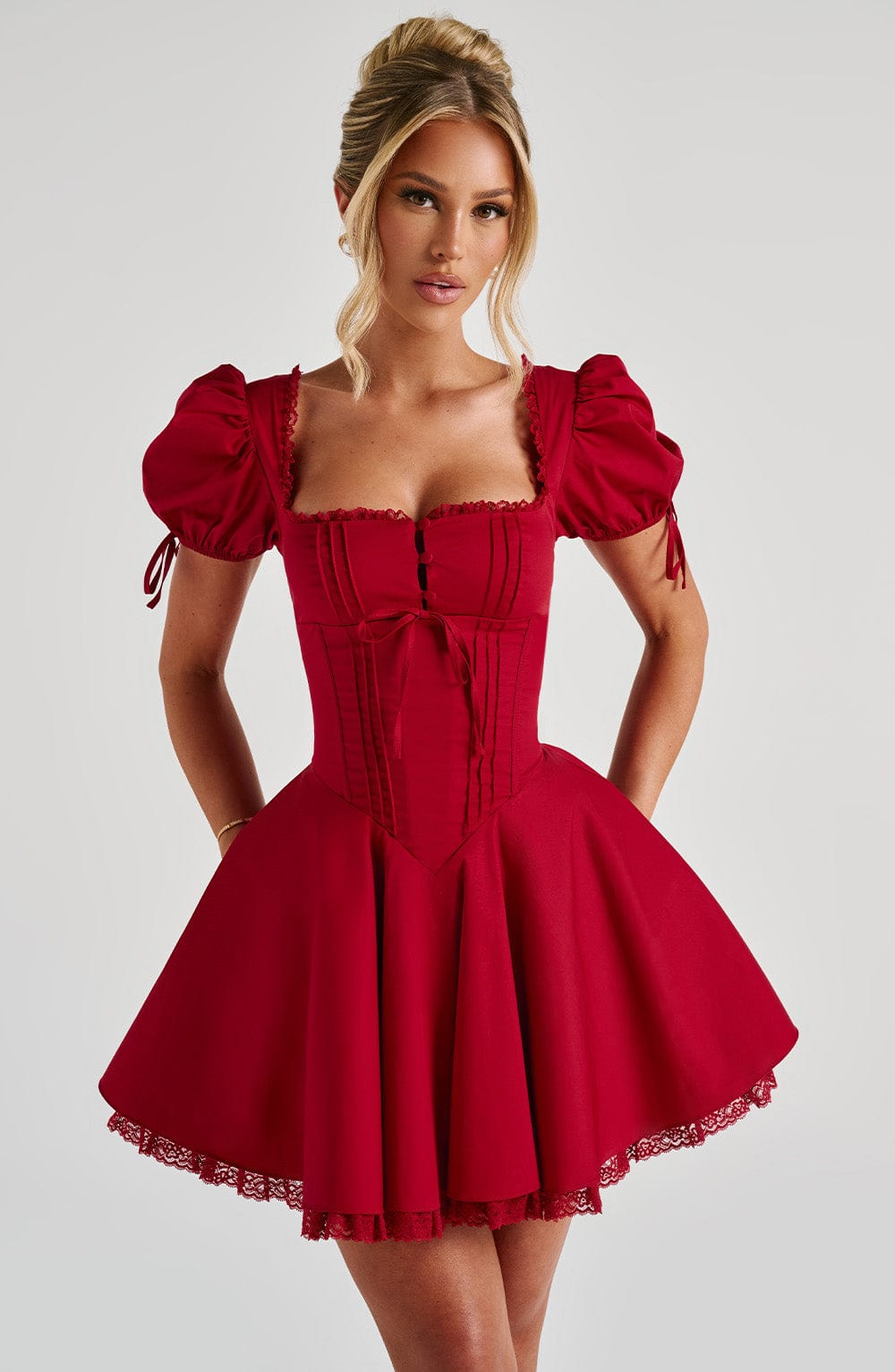 Puff Sleeve Corset Mini Dress | Elegant & Flowy | Romantic Statement