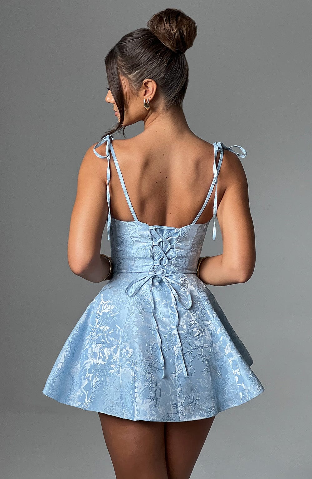 Satin Mini Dress | Tie-Strap & Flared Skirt | Elegant & Playful