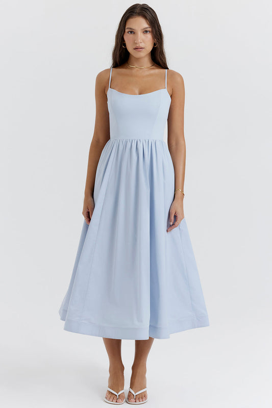 Square Neck Midi Dress | Classic & Flowy | Elegant Summer Style