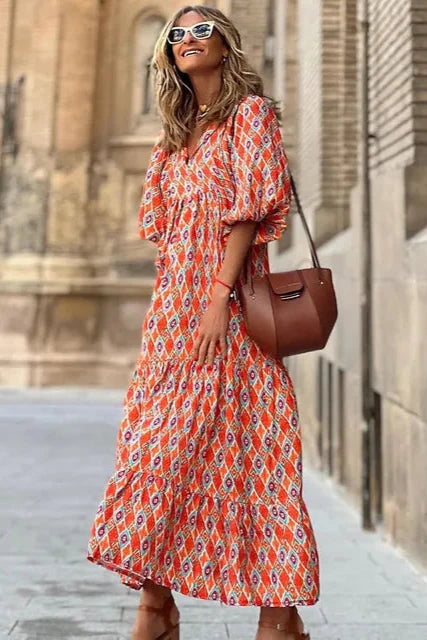 Boho Print Maxi Dress | Lightweight & Flowy | Effortless Style