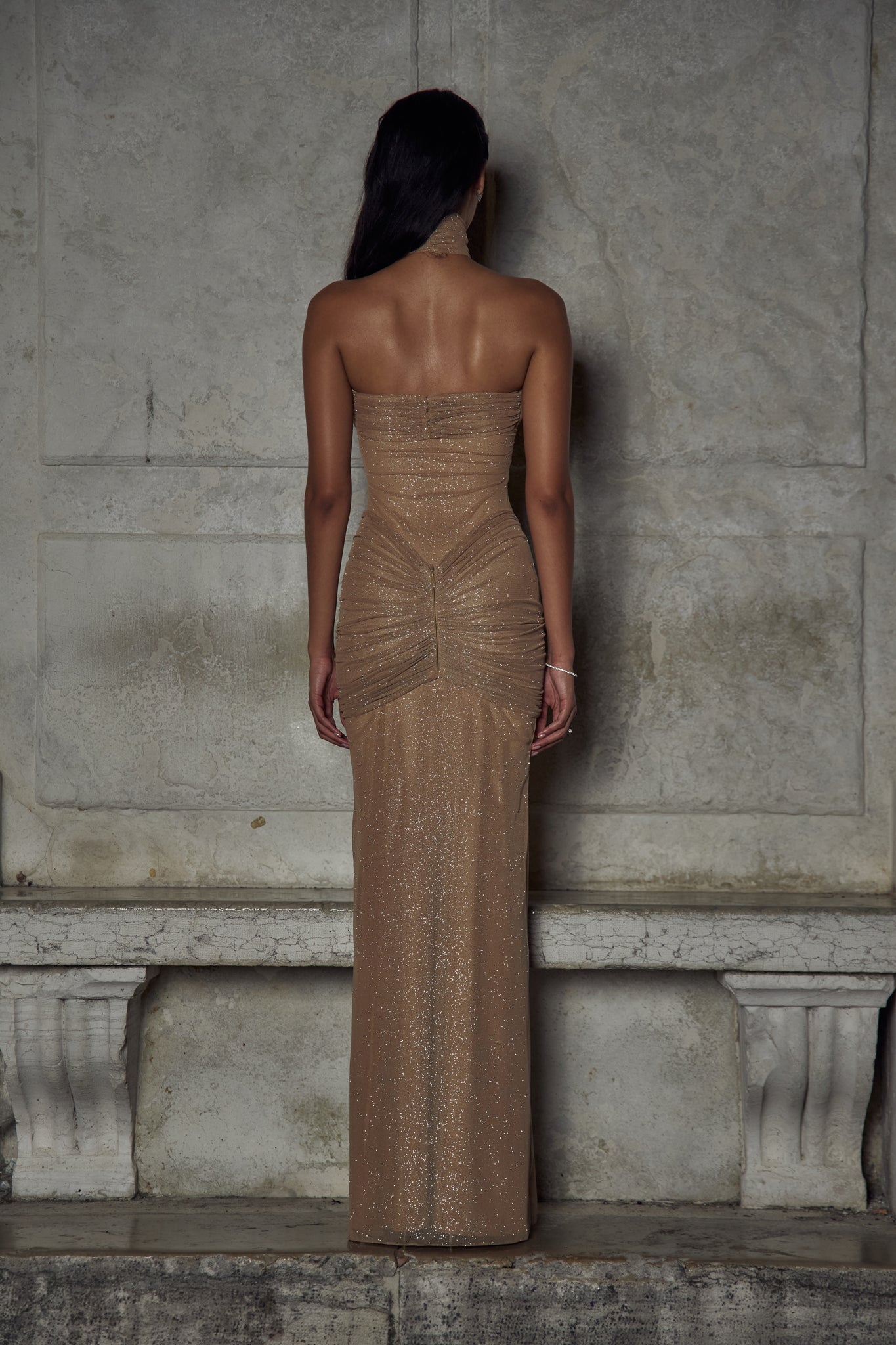 Sheer Embellished Strapless Gown | Elegant & Glamorous | Red-Carpet Ready