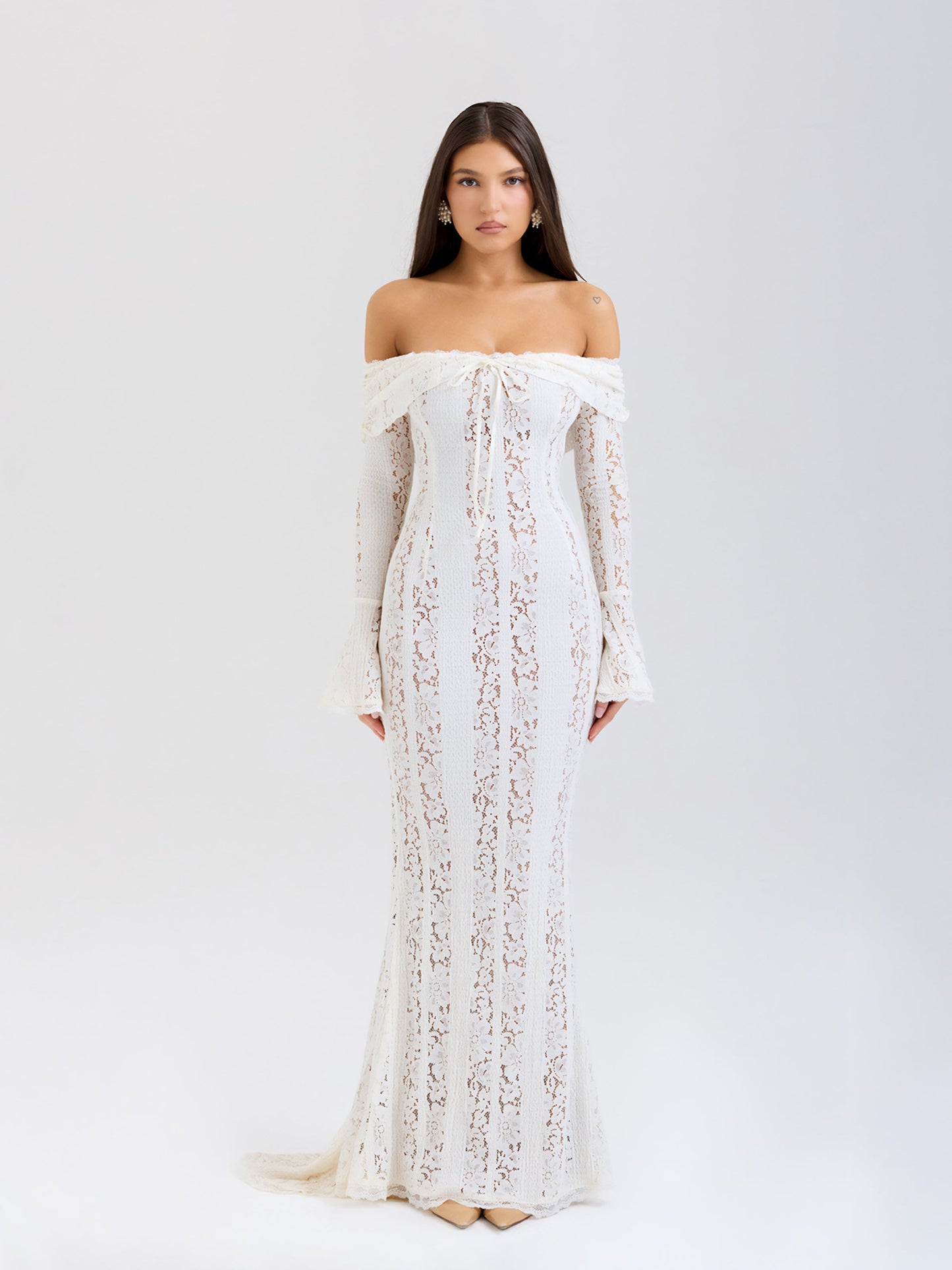 Off-Shoulder Lace Maxi Dress | Elegant & Romantic | Timeless Glamour